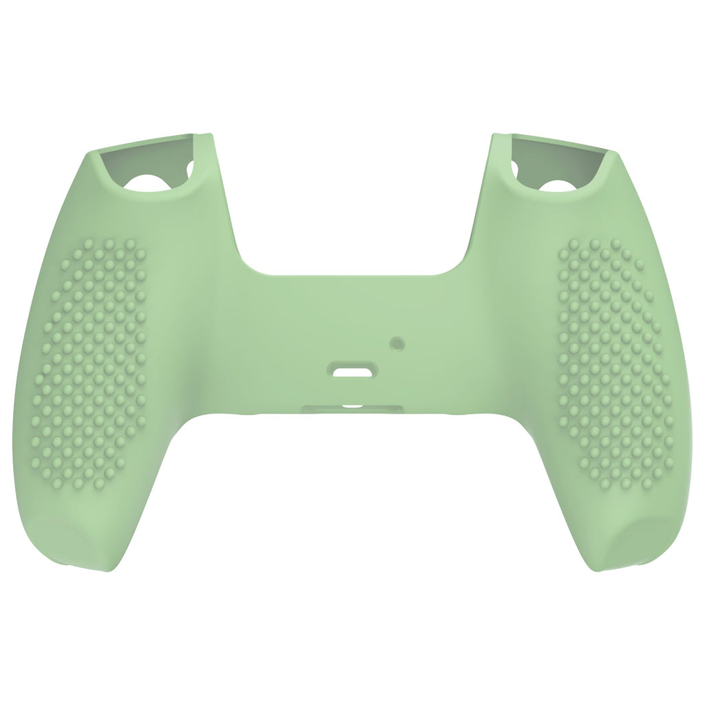 PlayVital 3D Studded Edition Anti-Slip Silicone Cover Skin with Thumb Grip Caps for PS5 Wireless Controller - Matcha Green PlayVital