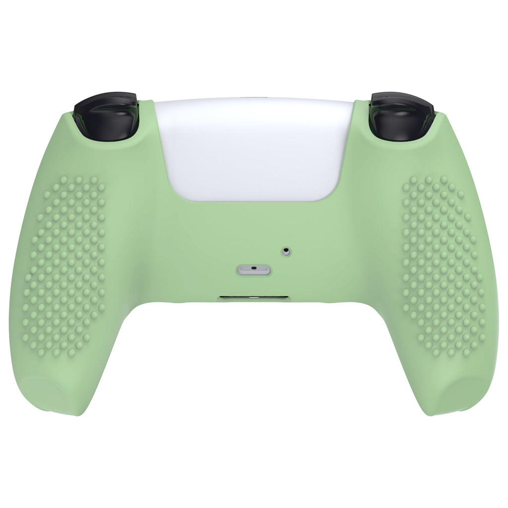 PlayVital 3D Studded Edition Anti-Slip Silicone Cover Skin with Thumb Grip Caps for PS5 Wireless Controller - Matcha Green PlayVital