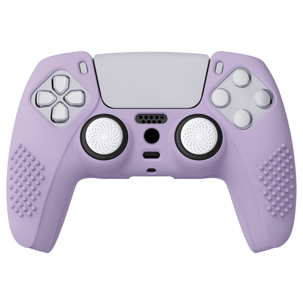 PlayVital 3D Studded Edition Anti-Slip Silicone Cover Skin with Thumb Grip Caps for PS5 Wireless Controller - Mauve Purple PlayVital