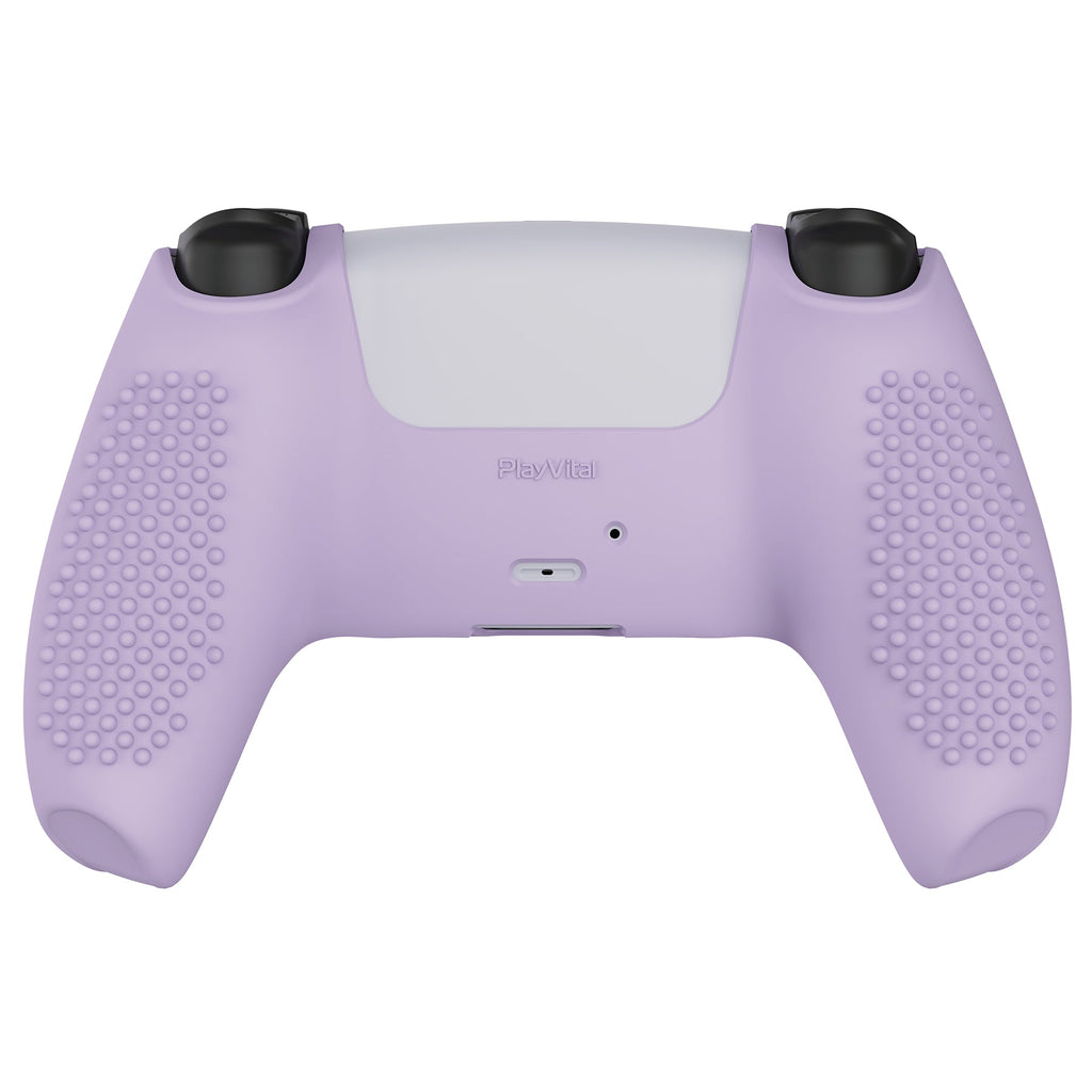 PlayVital 3D Studded Edition Anti-Slip Silicone Cover Skin with Thumb Grip Caps for PS5 Wireless Controller - Mauve Purple PlayVital
