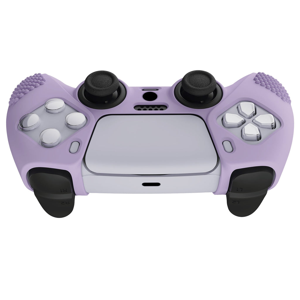 PlayVital 3D Studded Edition Anti-Slip Silicone Cover Skin with Thumb Grip Caps for PS5 Wireless Controller - Mauve Purple PlayVital