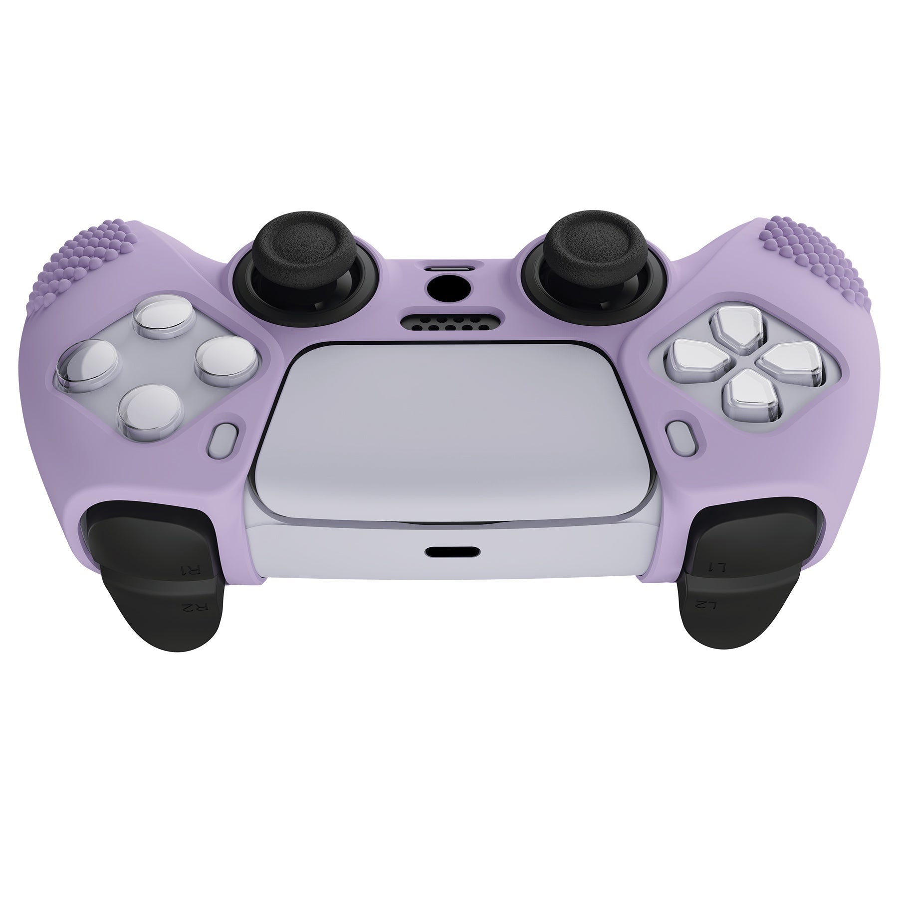 PlayVital 3D Studded Edition Anti-Slip Silicone Cover Skin with Thumb Grip Caps for PS5 Wireless Controller - Mauve Purple PlayVital
