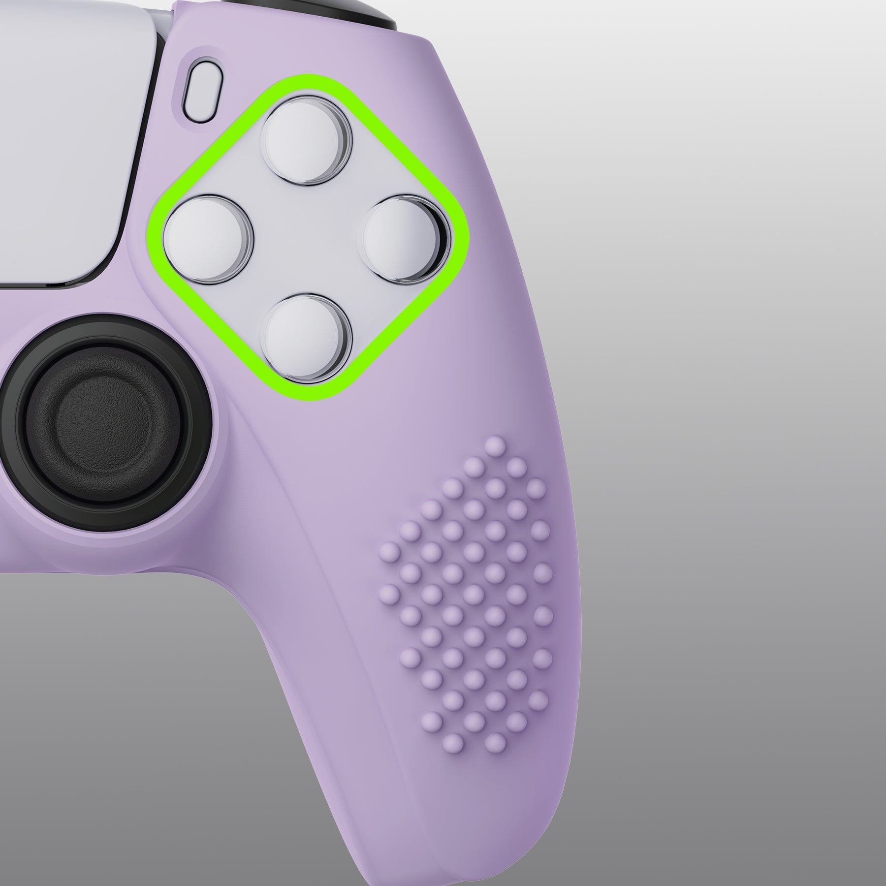 PlayVital 3D Studded Edition Anti-Slip Silicone Cover Skin with Thumb Grip Caps for PS5 Wireless Controller - Mauve Purple PlayVital