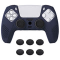 PlayVital 3D Studded Edition Anti-Slip Silicone Cover Skin with Thumb Grip Caps for PS5 Wireless Controller - Midnight Blue PlayVital