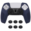 PlayVital 3D Studded Edition Anti-Slip Silicone Cover Skin with Thumb Grip Caps for PS5 Wireless Controller, Compatible with Charging Station - Midnight Blue PlayVital