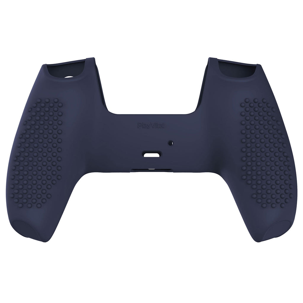 PlayVital 3D Studded Edition Anti-Slip Silicone Cover Skin with Thumb Grip Caps for PS5 Wireless Controller - Midnight Blue PlayVital