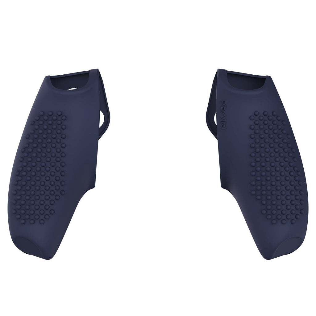 PlayVital 3D Studded Edition Anti-Slip Silicone Cover Skin with Thumb Grip Caps for PS5 Wireless Controller, Compatible with Charging Station - Midnight Blue PlayVital