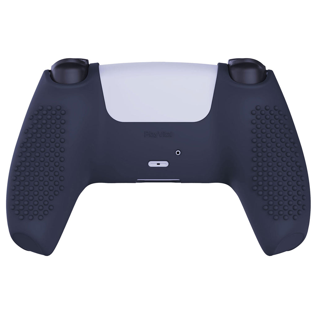 PlayVital 3D Studded Edition Anti-Slip Silicone Cover Skin with Thumb Grip Caps for PS5 Wireless Controller - Midnight Blue PlayVital