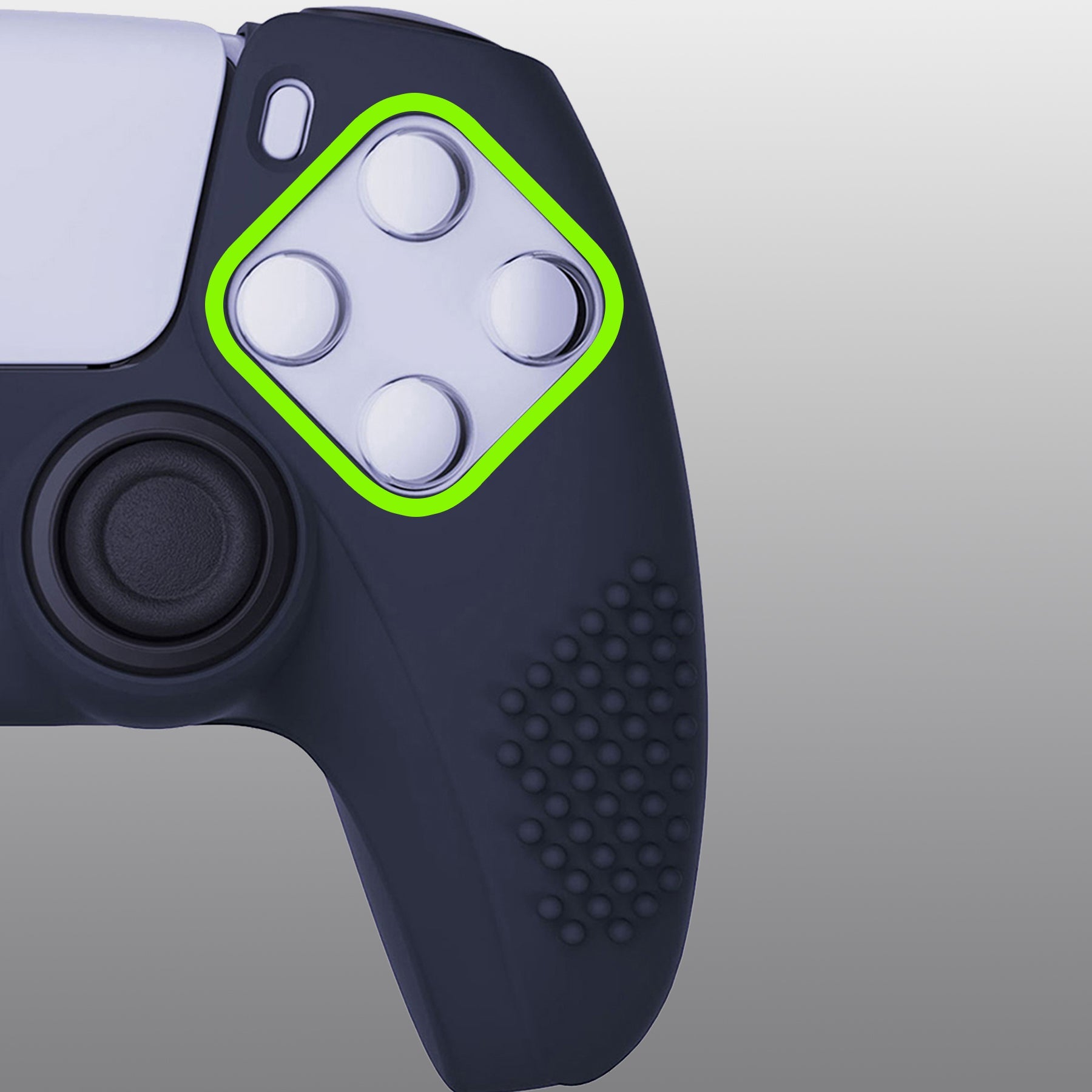 PlayVital 3D Studded Edition Anti-Slip Silicone Cover Skin with Thumb Grip Caps for PS5 Wireless Controller - Midnight Blue PlayVital