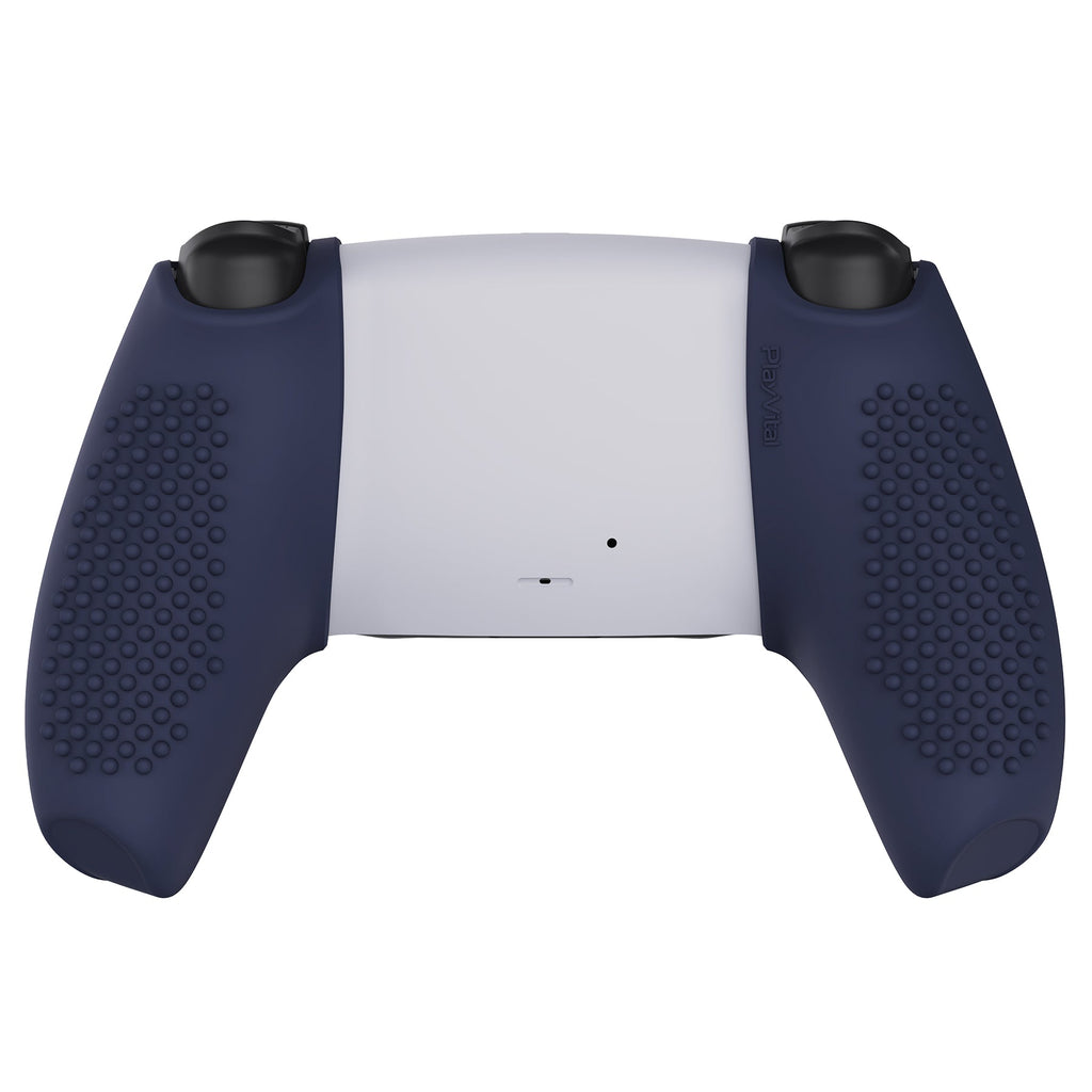 PlayVital 3D Studded Edition Anti-Slip Silicone Cover Skin with Thumb Grip Caps for PS5 Wireless Controller, Compatible with Charging Station - Midnight Blue PlayVital