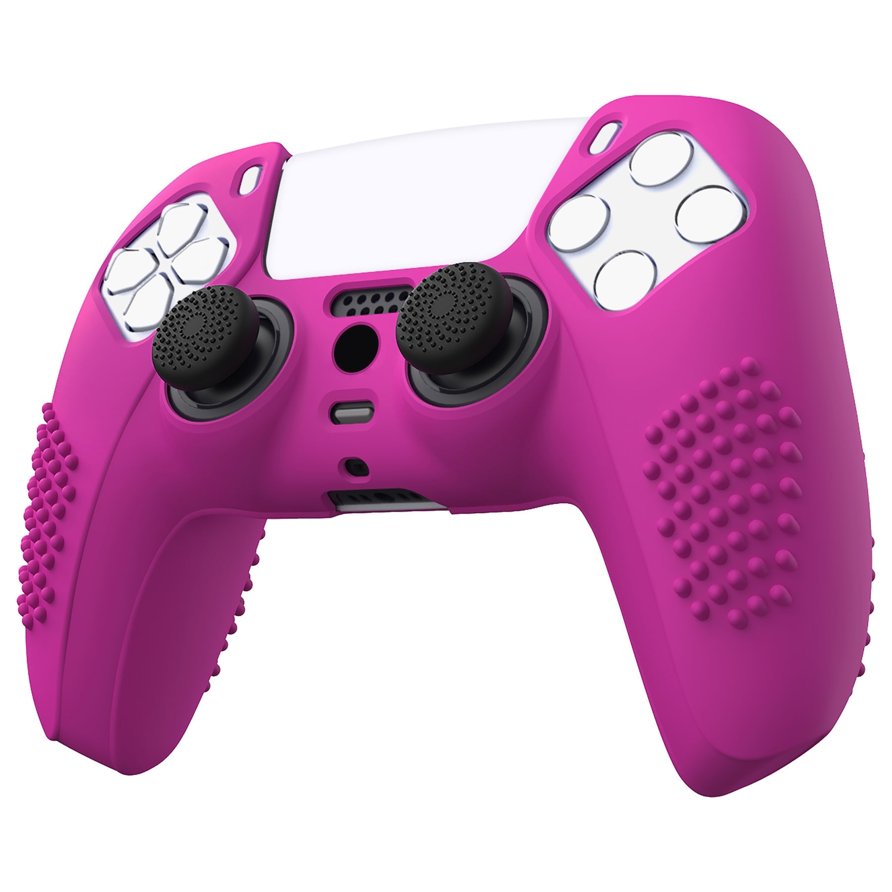 PlayVital 3D Studded Edition Anti-Slip Silicone Cover Skin with Thumb Grip Caps for PS5 Wireless Controller - Neon Purple PlayVital