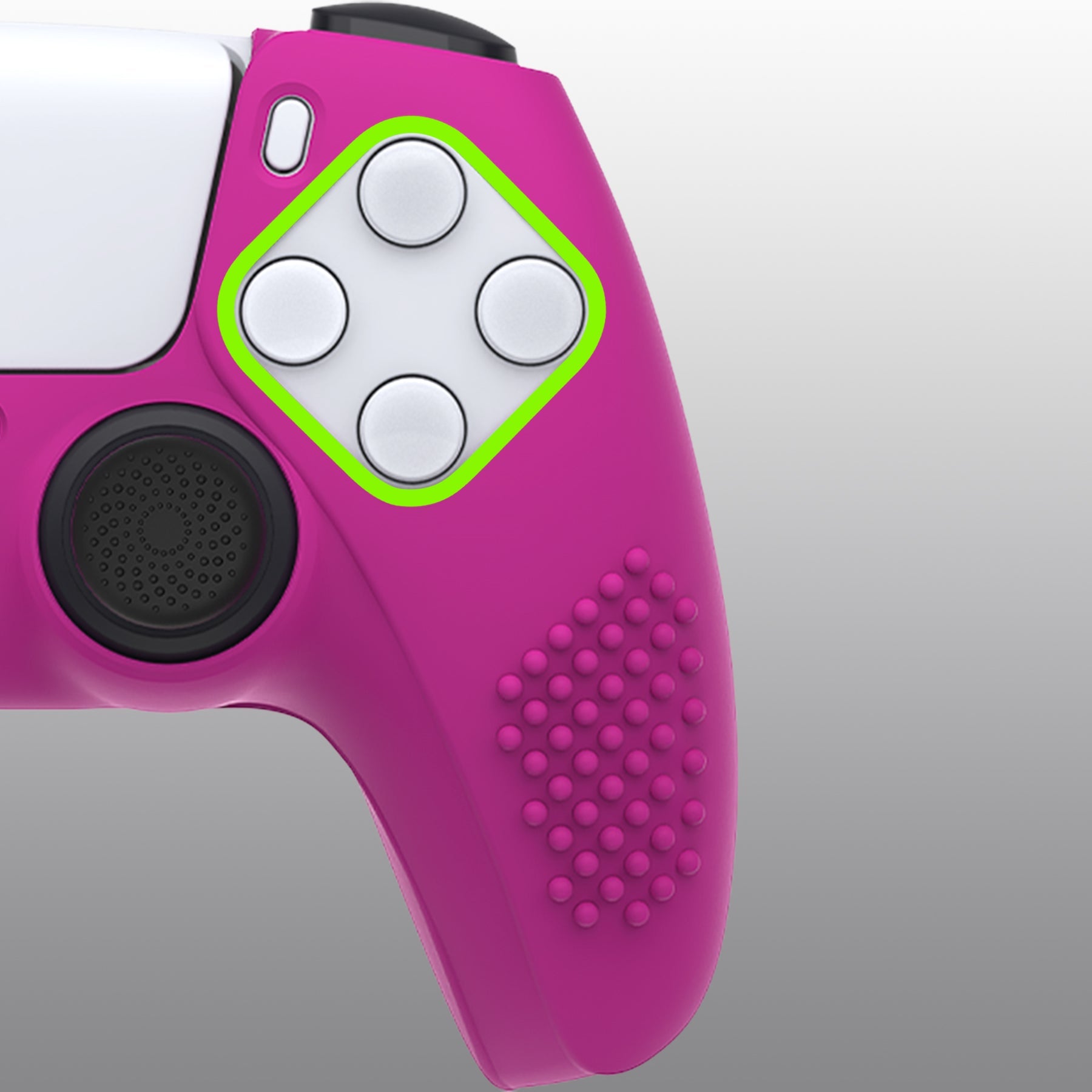 PlayVital 3D Studded Edition Anti-Slip Silicone Cover Skin with Thumb Grip Caps for PS5 Wireless Controller - Neon Purple PlayVital