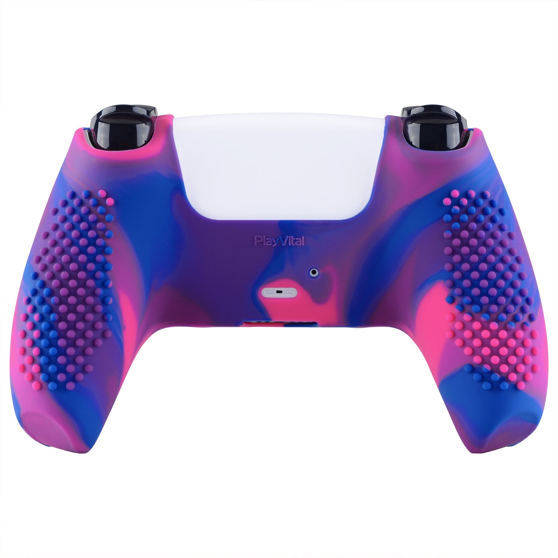 PlayVital 3D Studded Edition Anti-Slip Silicone Cover Skin with Thumb Grip Caps for PS5 Wireless Controller - Pink & Purple & Blue PlayVital