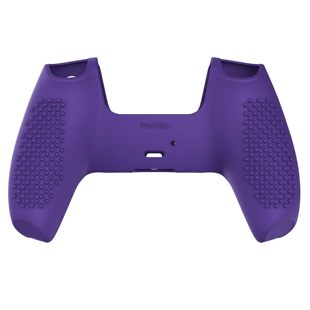 PlayVital 3D Studded Edition Anti-Slip Silicone Cover Skin with Thumb Grip Caps for PS5 Wireless Controller - Purple PlayVital