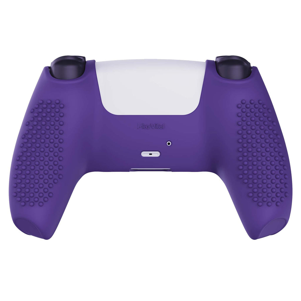 PlayVital 3D Studded Edition Anti-Slip Silicone Cover Skin with Thumb Grip Caps for PS5 Wireless Controller - Purple PlayVital