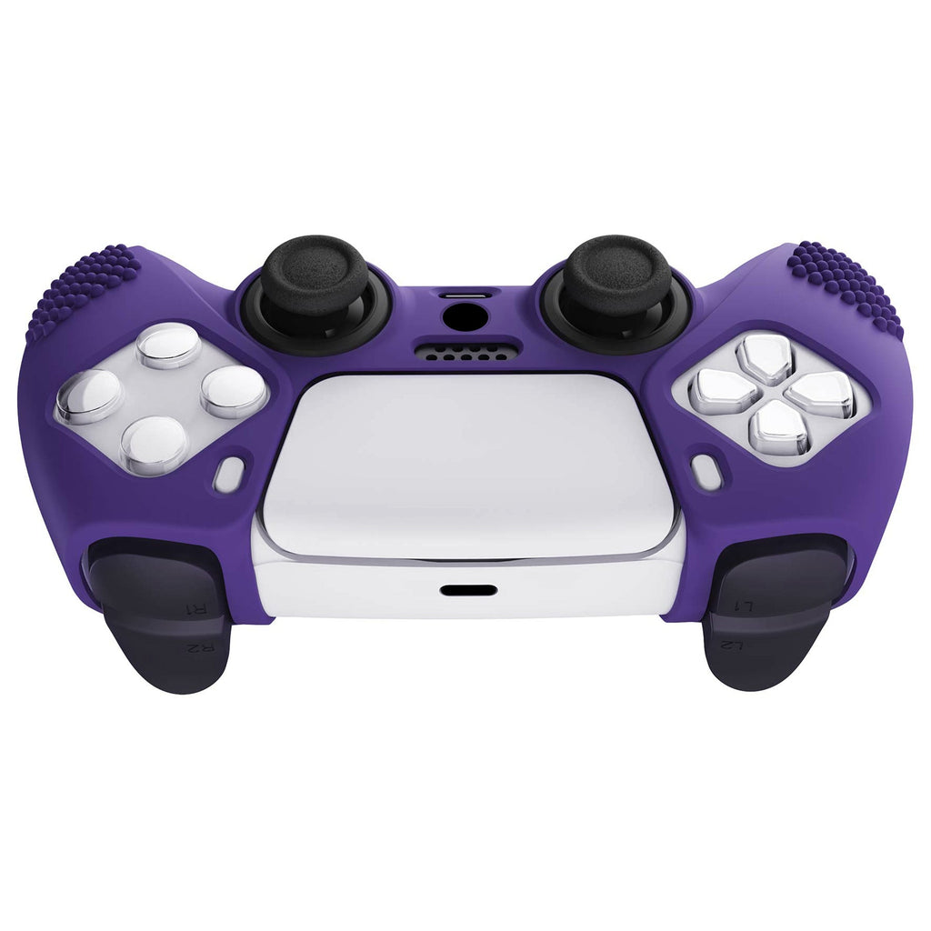 PlayVital 3D Studded Edition Anti-Slip Silicone Cover Skin with Thumb Grip Caps for PS5 Wireless Controller - Purple PlayVital