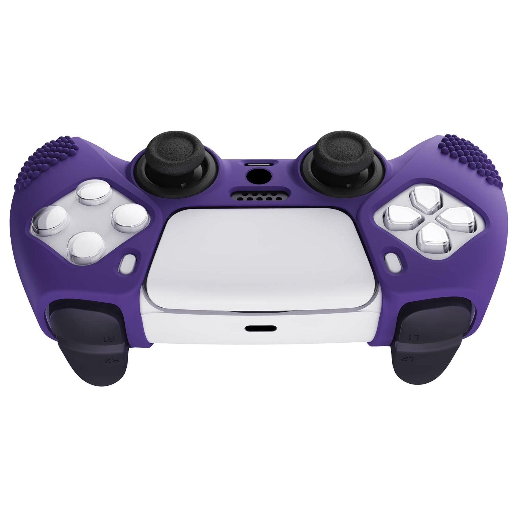 PlayVital 3D Studded Edition Anti-Slip Silicone Cover Skin with Thumb Grip Caps for PS5 Wireless Controller - Purple PlayVital