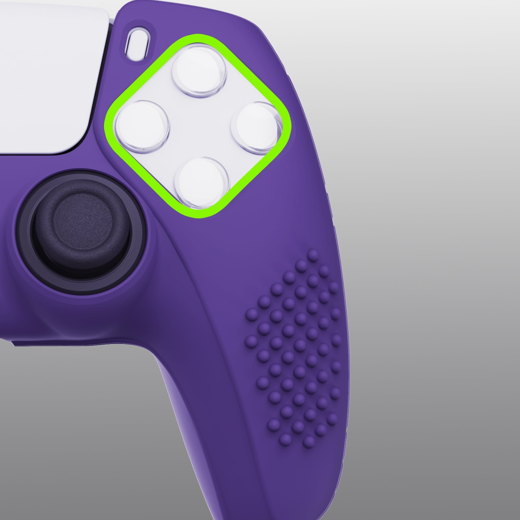 PlayVital 3D Studded Edition Anti-Slip Silicone Cover Skin with Thumb Grip Caps for PS5 Wireless Controller - Purple PlayVital
