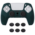 PlayVital 3D Studded Edition Anti-Slip Silicone Cover Skin with Thumb Grip Caps for PS5 Wireless Controller - Racing Green PlayVital