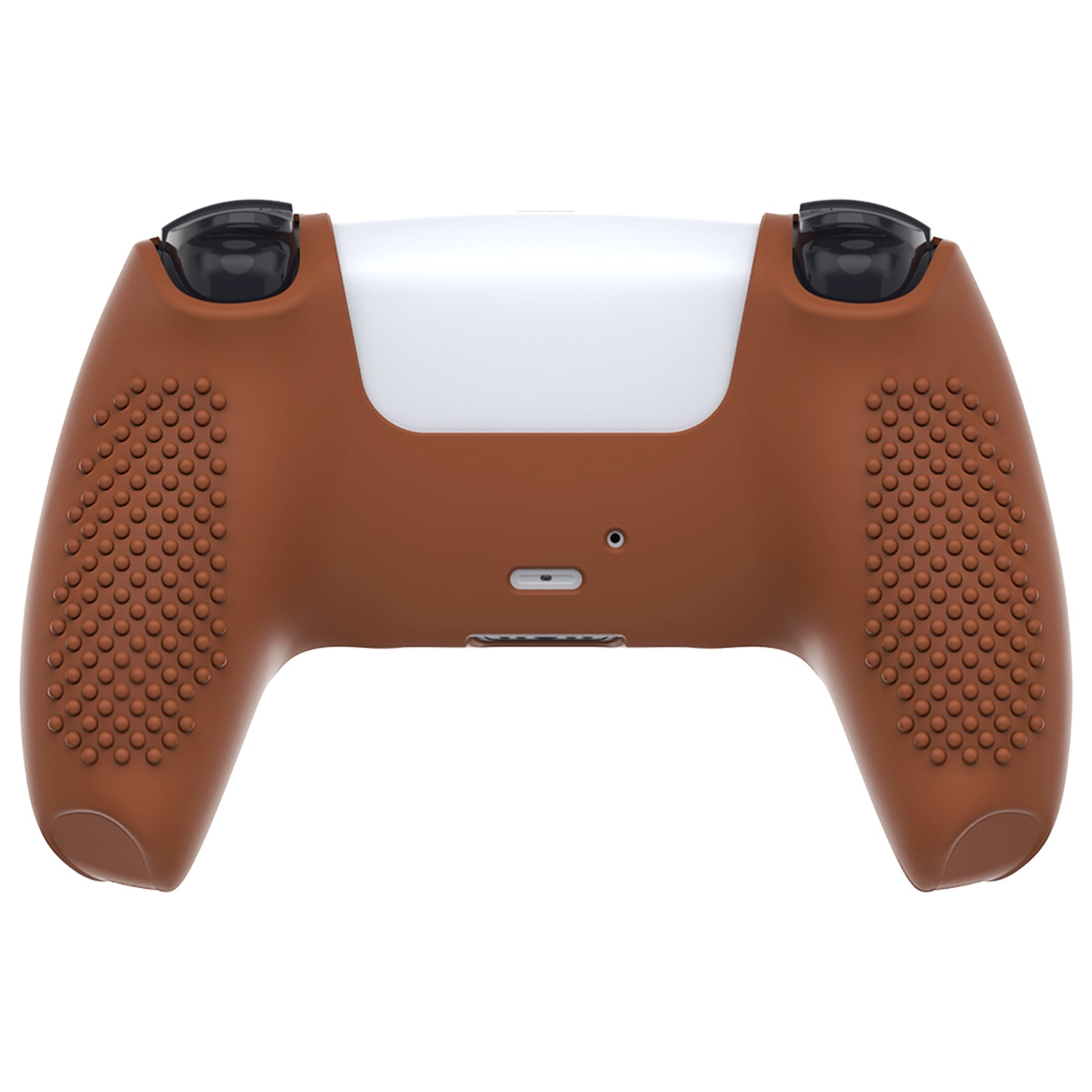 PlayVital 3D Studded Edition Anti-Slip Silicone Cover Skin with Thumb Grip Caps for PS5 Wireless Controller - Signal Brown PlayVital