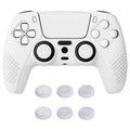 PlayVital 3D Studded Edition Anti-Slip Silicone Cover Skin with Thumb Grip Caps for PS5 Wireless Controller - White PlayVital
