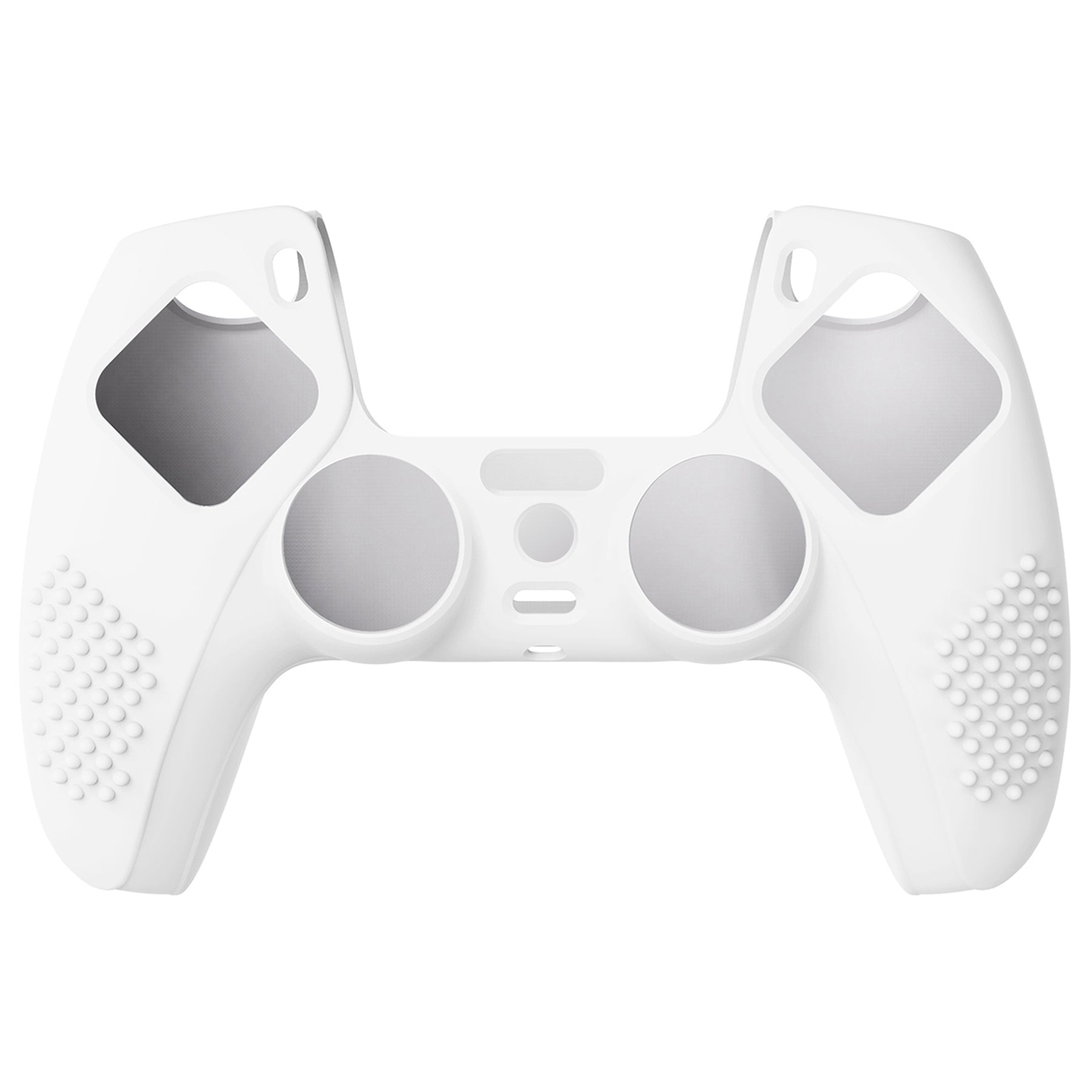 PlayVital 3D Studded Edition Anti-Slip Silicone Cover Skin with Thumb Grip Caps for PS5 Wireless Controller - White PlayVital