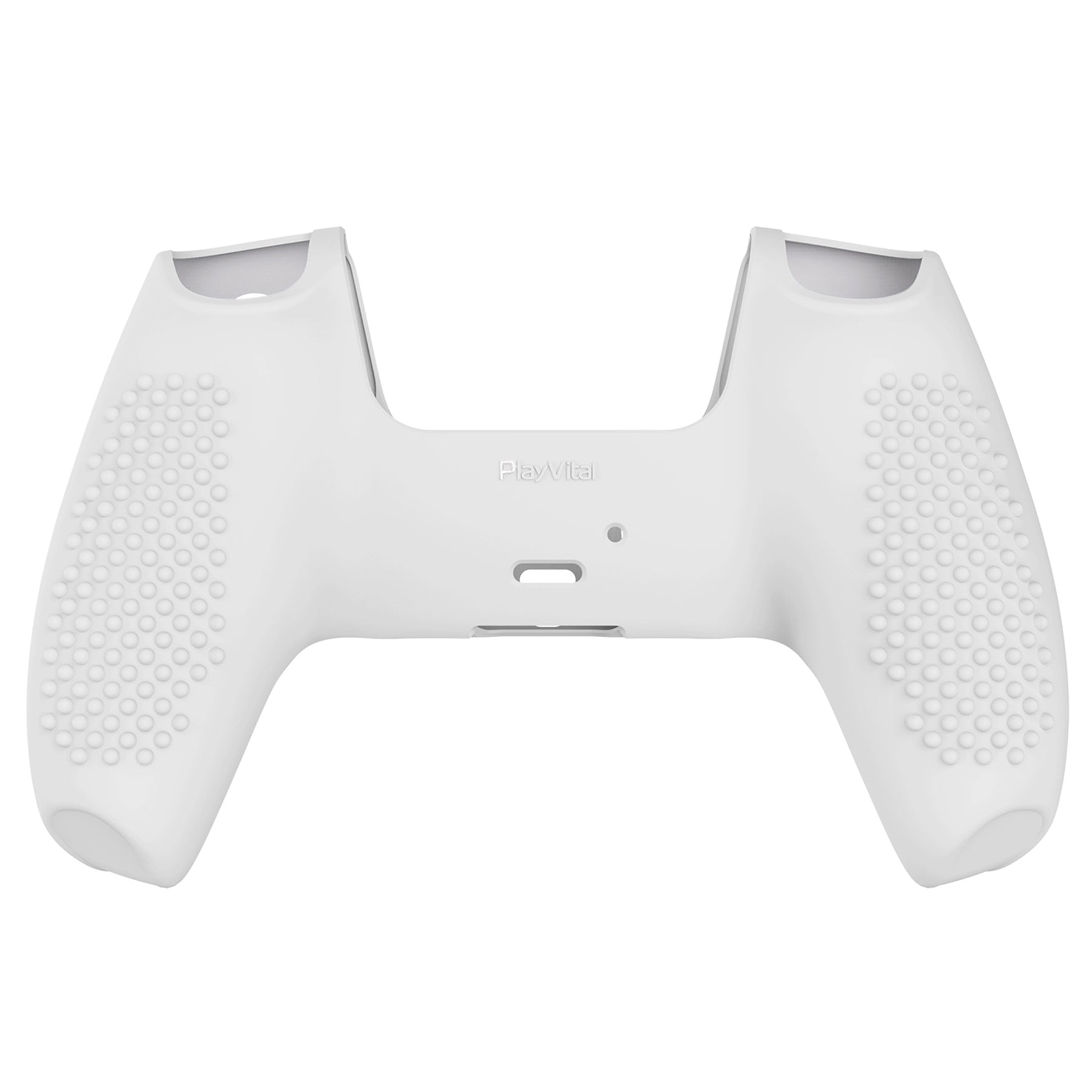 PlayVital 3D Studded Edition Anti-Slip Silicone Cover Skin with Thumb Grip Caps for PS5 Wireless Controller - White PlayVital
