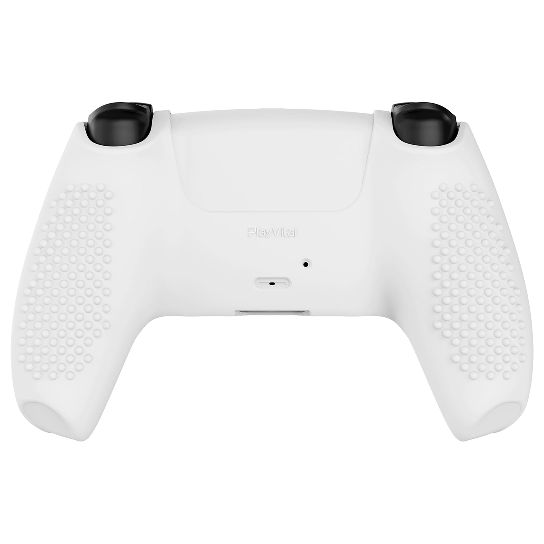 PlayVital 3D Studded Edition Anti-Slip Silicone Cover Skin with Thumb Grip Caps for PS5 Wireless Controller - White PlayVital