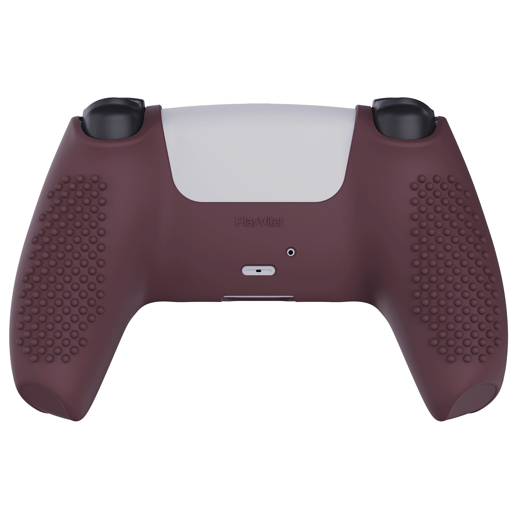 PlayVital 3D Studded Edition Anti-Slip Silicone Cover Skin with Thumb Grip Caps for PS5 Wireless Controller - Wine red PlayVital