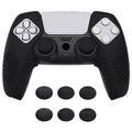 PlayVital 3D Studded Edition Anti-Slip Silicone Cover Skin with Thumb Grip Caps for PS5 Wireless Controller, Compatible with Charging Station - Black PlayVital