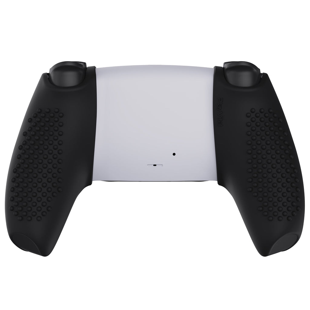 PlayVital 3D Studded Edition Anti-Slip Silicone Cover Skin with Thumb Grip Caps for PS5 Wireless Controller, Compatible with Charging Station - Black PlayVital