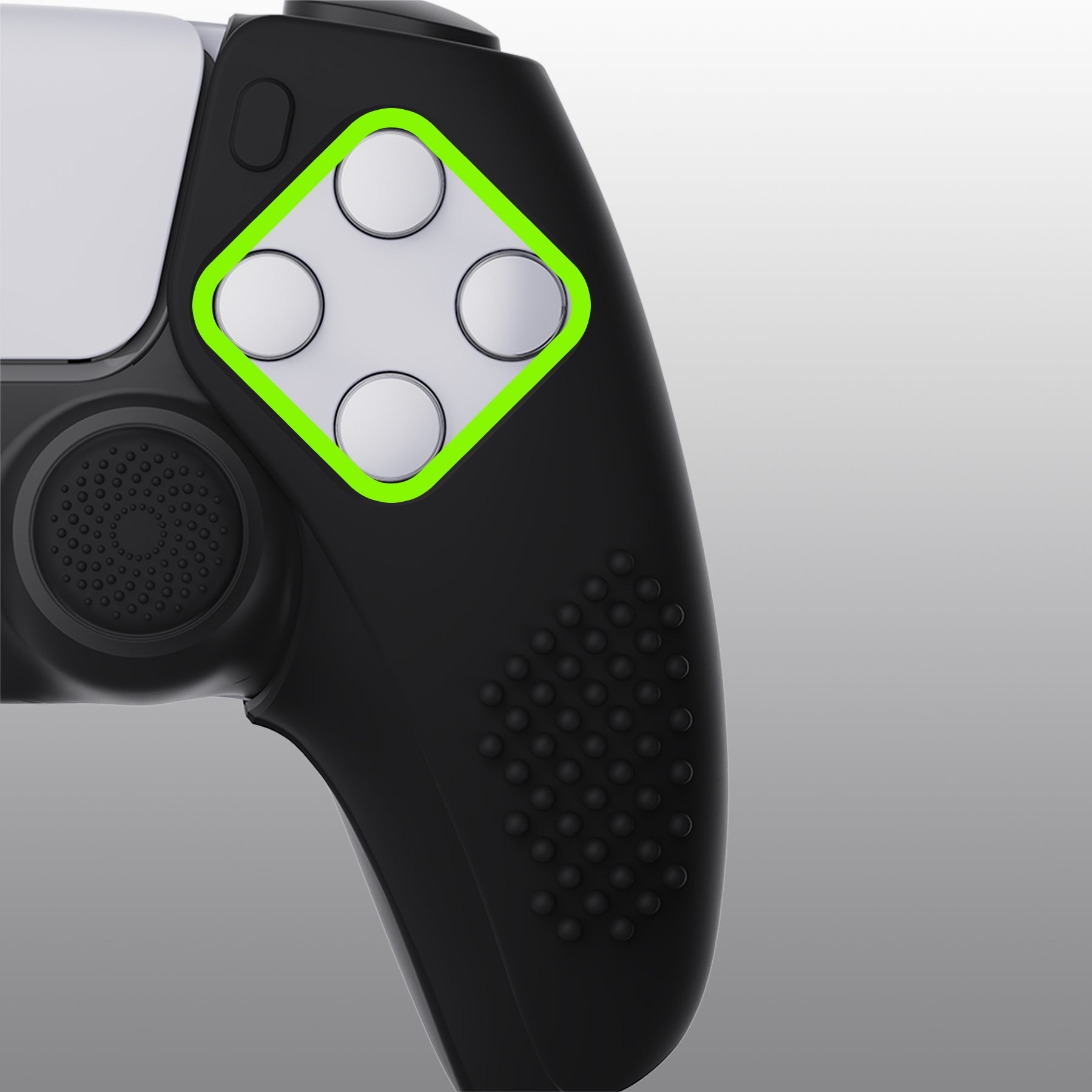PlayVital 3D Studded Edition Anti-Slip Silicone Cover Skin with Thumb Grip Caps for PS5 Wireless Controller, Compatible with Charging Station - Black PlayVital