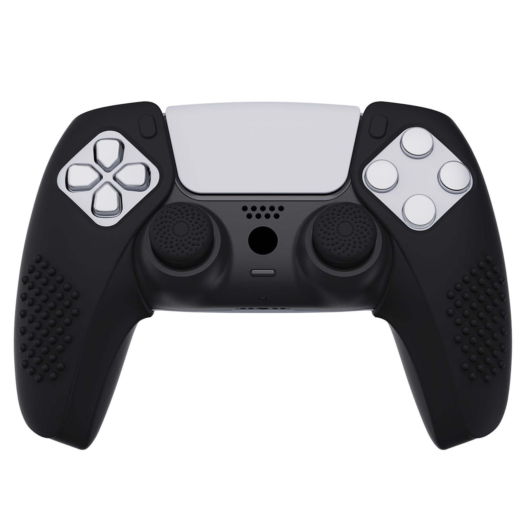 PlayVital 3D Studded Edition Anti-Slip Silicone Cover Skin with Thumb Grip Caps for PS5 Wireless Controller, Compatible with Charging Station - Black PlayVital