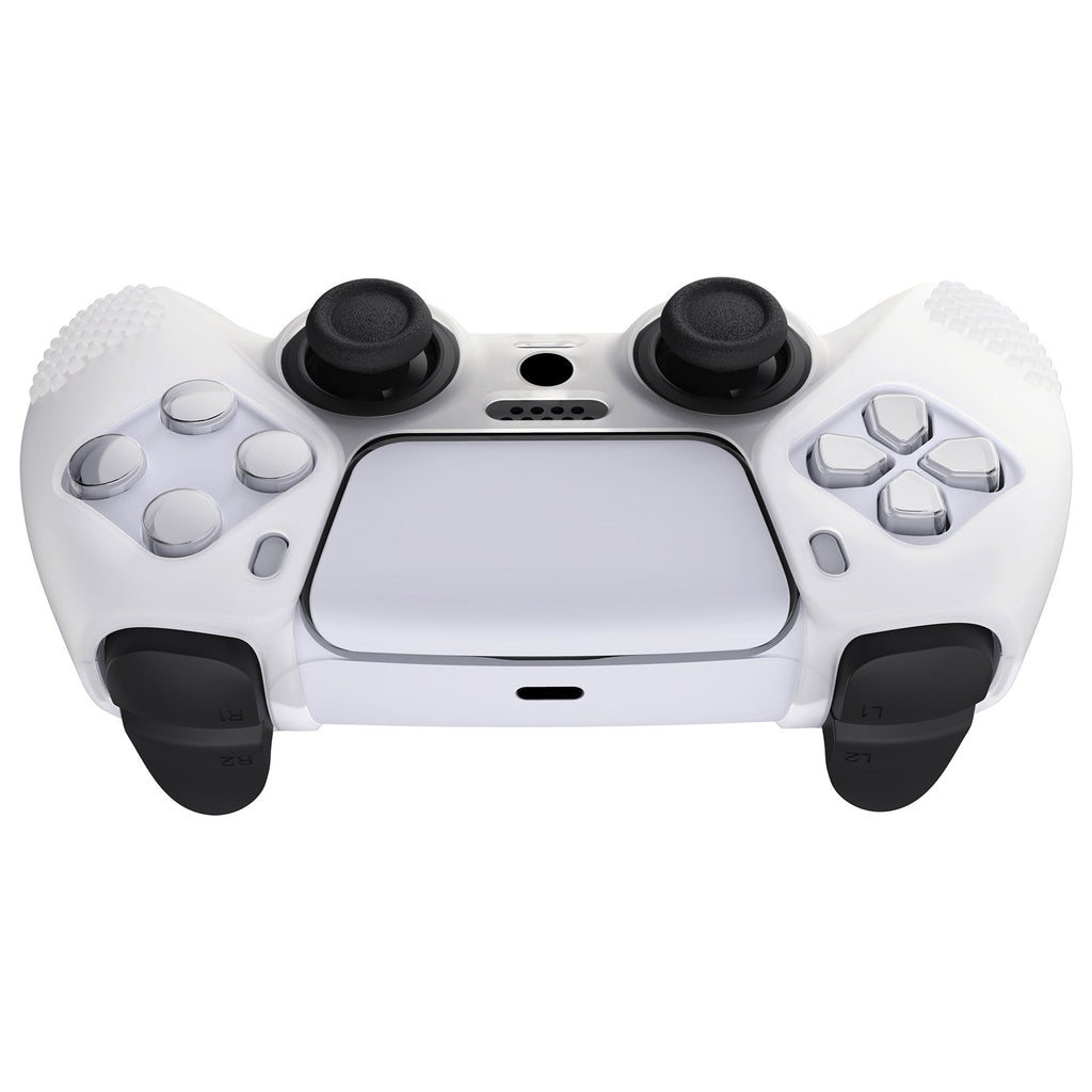 PlayVital 3D Studded Edition Anti-Slip Silicone Cover Skin with Thumb Grip Caps for PS5 Wireless Controller - Glow in Dark Green PlayVital