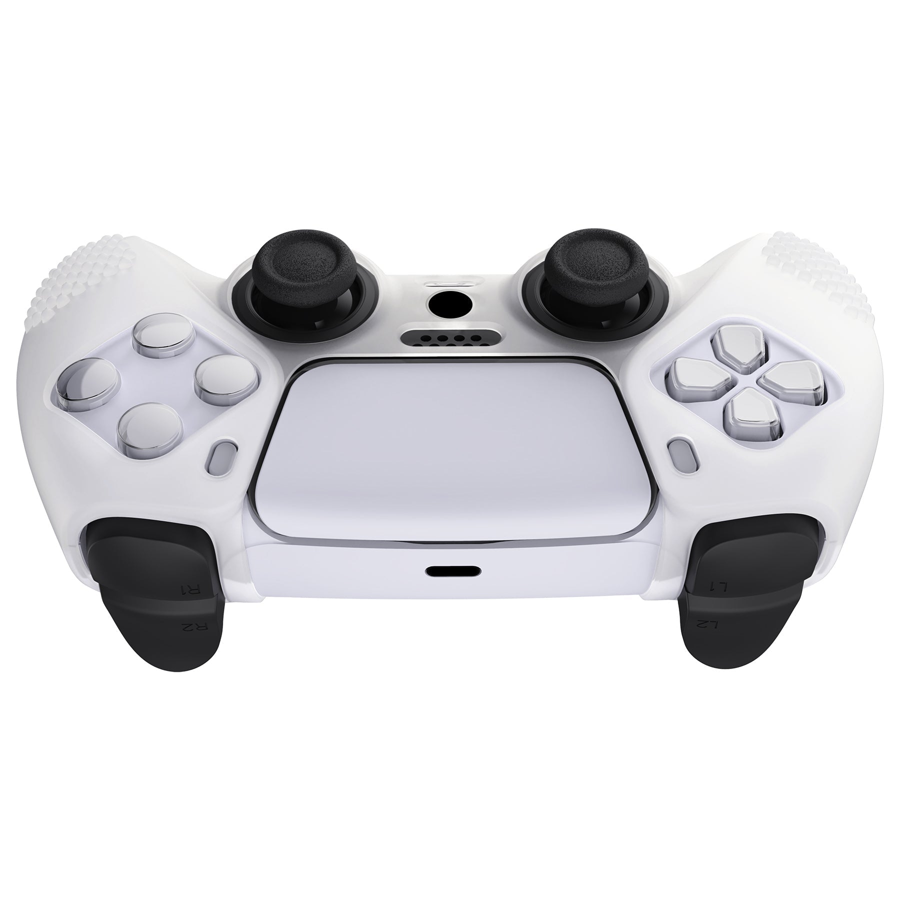 PlayVital 3D Studded Edition Anti-Slip Silicone Cover Skin with Thumb Grip Caps for PS5 Wireless Controller - Glow in Dark Green PlayVital