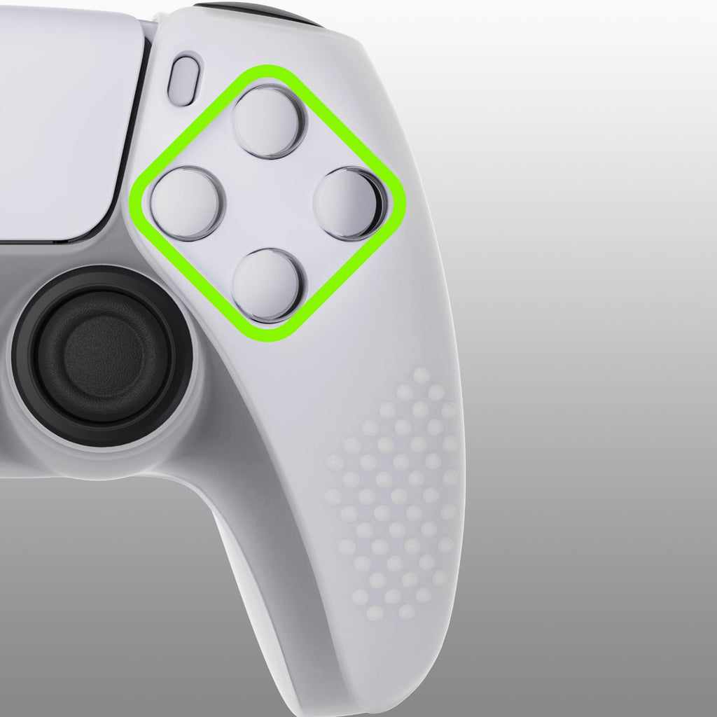 PlayVital 3D Studded Edition Anti-Slip Silicone Cover Skin with Thumb Grip Caps for PS5 Wireless Controller - Glow in Dark Green PlayVital