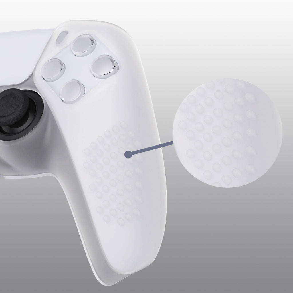 PlayVital 3D Studded Edition Anti-Slip Silicone Cover Skin with Thumb Grip Caps for PS5 Wireless Controller - Glow in Dark Green PlayVital