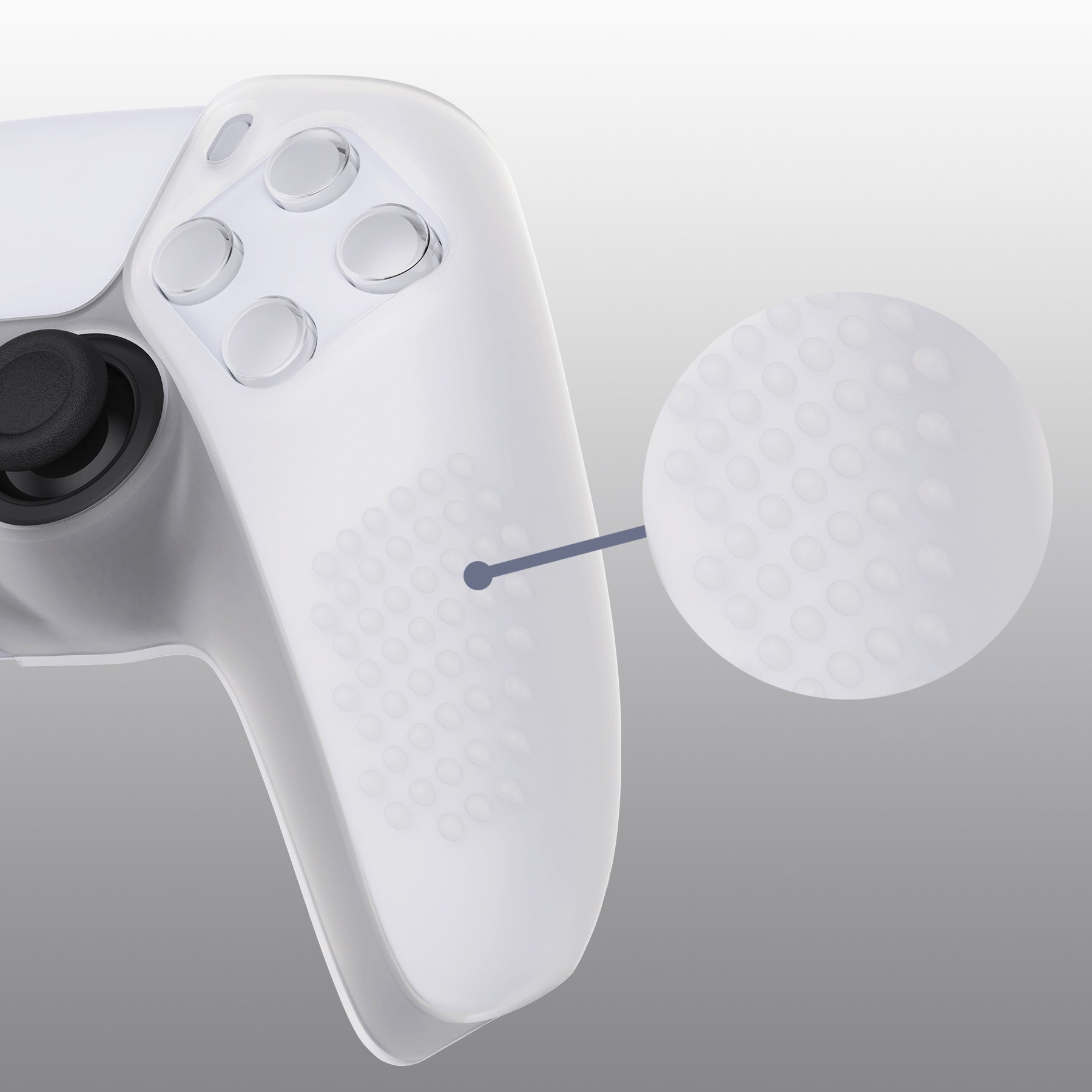PlayVital 3D Studded Edition Anti-Slip Silicone Cover Skin with Thumb Grip Caps for PS5 Wireless Controller - Glow in Dark Green PlayVital