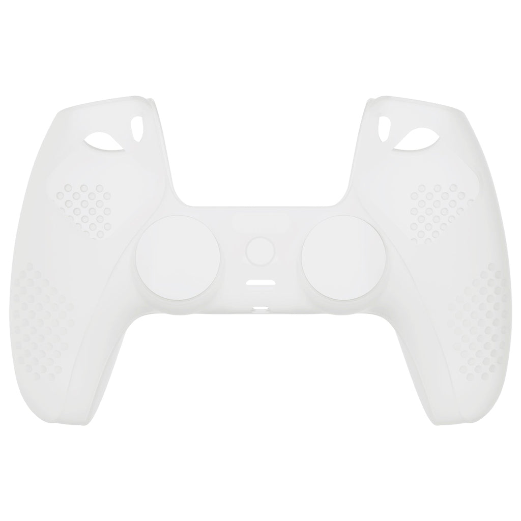 PlayVital 3D Studded Edition Anti-Slip Silicone Cover Skin with Thumb Grip Caps for PS5 Wireless Controller - Glow in Dark Green PlayVital