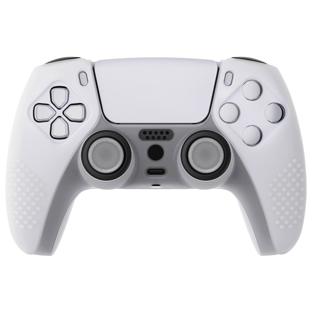 PlayVital 3D Studded Edition Anti-Slip Silicone Cover Skin with Thumb Grip Caps for PS5 Wireless Controller - Glow in Dark Green PlayVital