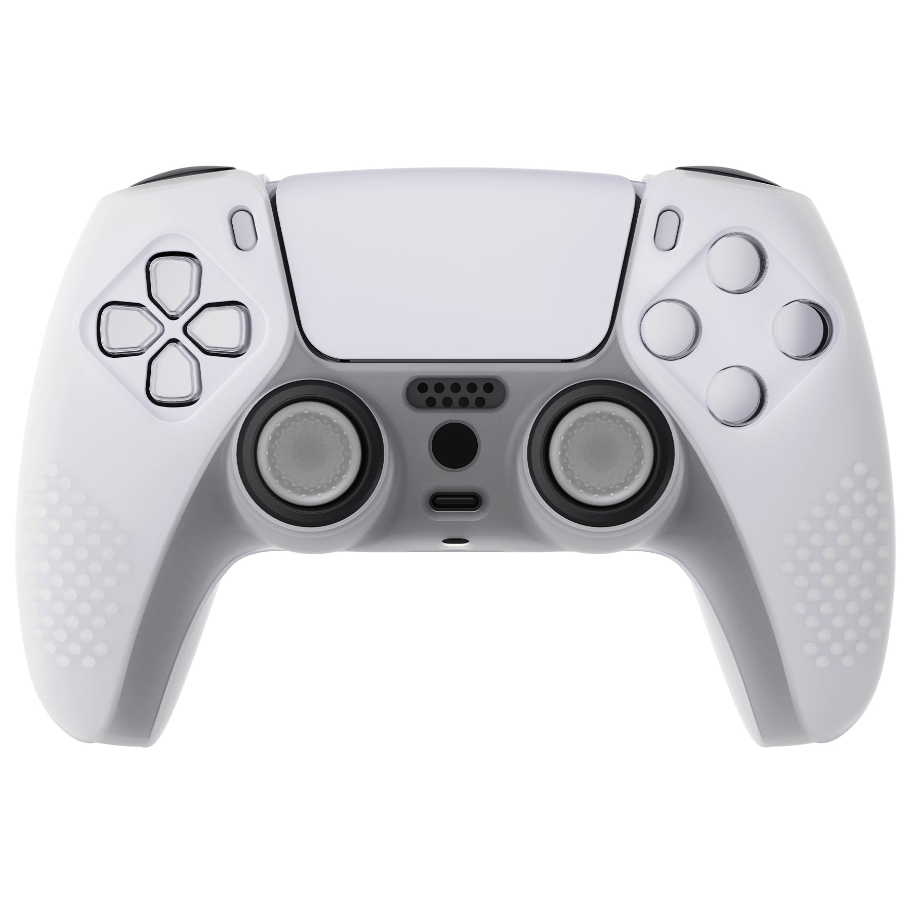 PlayVital 3D Studded Edition Anti-Slip Silicone Cover Skin with Thumb Grip Caps for PS5 Wireless Controller - Glow in Dark Green PlayVital