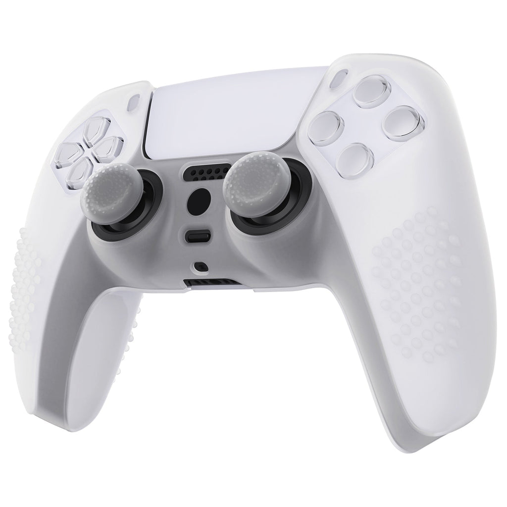 PlayVital 3D Studded Edition Anti-Slip Silicone Cover Skin with Thumb Grip Caps for PS5 Wireless Controller - Glow in Dark Green PlayVital