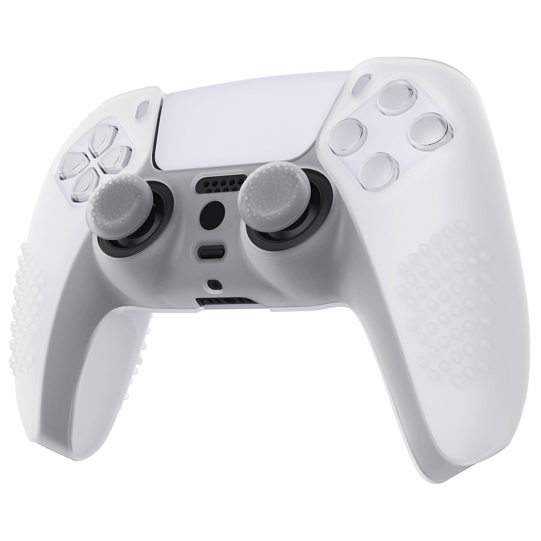 PlayVital 3D Studded Edition Anti-Slip Silicone Cover Skin with Thumb Grip Caps for PS5 Wireless Controller - Glow in Dark Green PlayVital