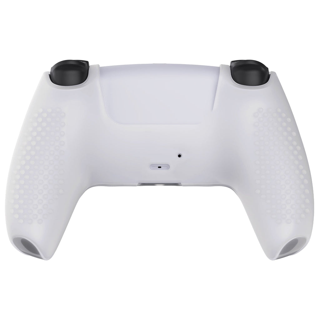 PlayVital 3D Studded Edition Anti-Slip Silicone Cover Skin with Thumb Grip Caps for PS5 Wireless Controller - Glow in Dark Green PlayVital