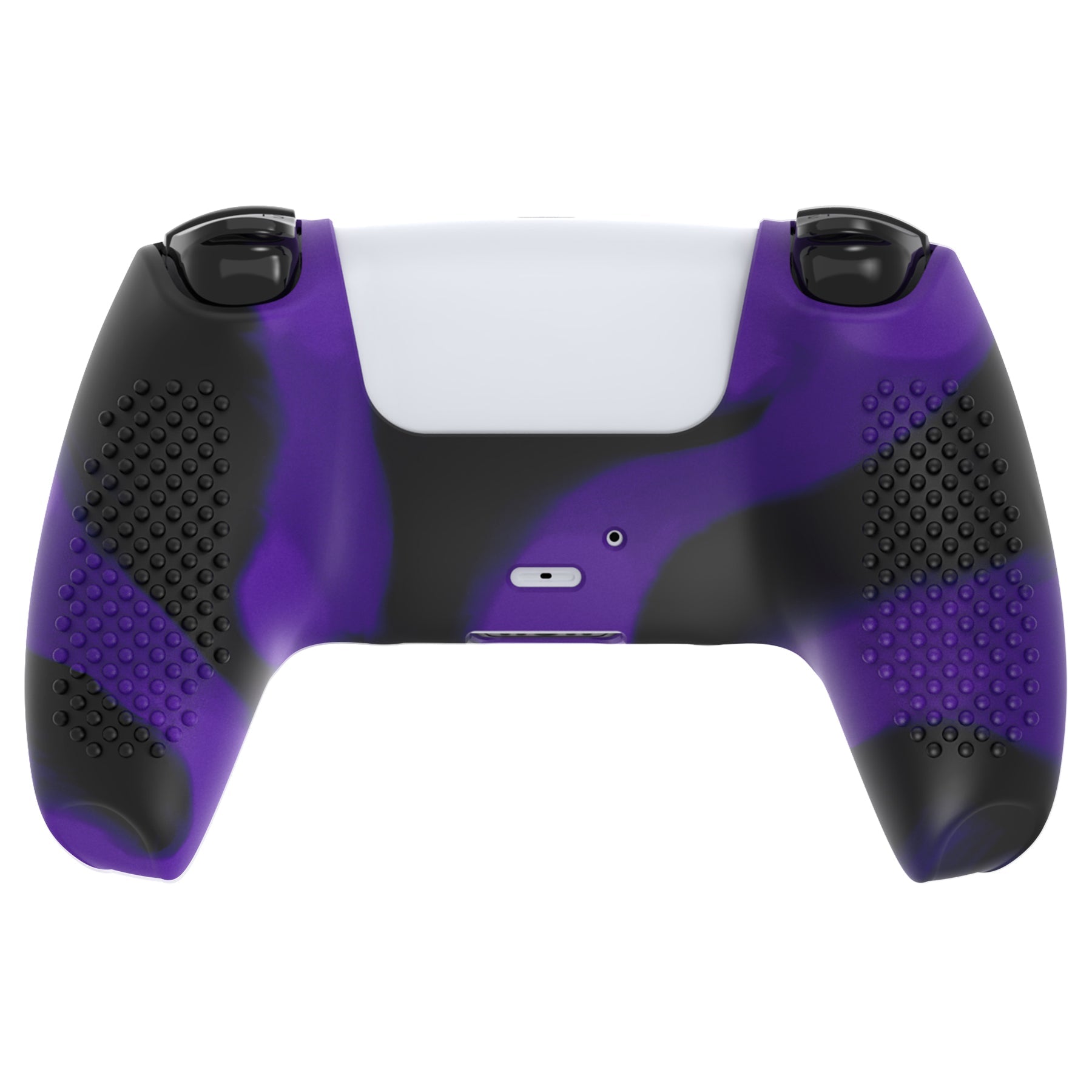 PlayVital 3D Studded Edition Anti-Slip Silicone Cover Skin with Thumb Grip Caps for PS5 Wireless Controller - Purple & Black PlayVital