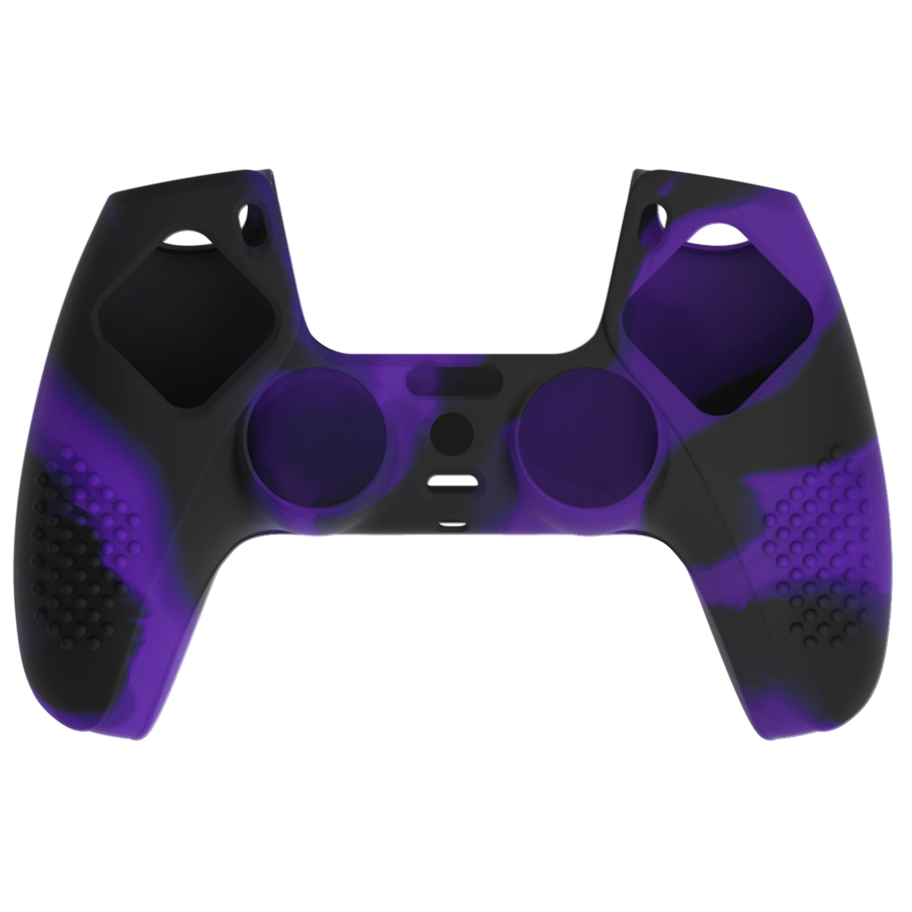 PlayVital 3D Studded Edition Anti-Slip Silicone Cover Skin with Thumb Grip Caps for PS5 Wireless Controller - Purple & Black PlayVital