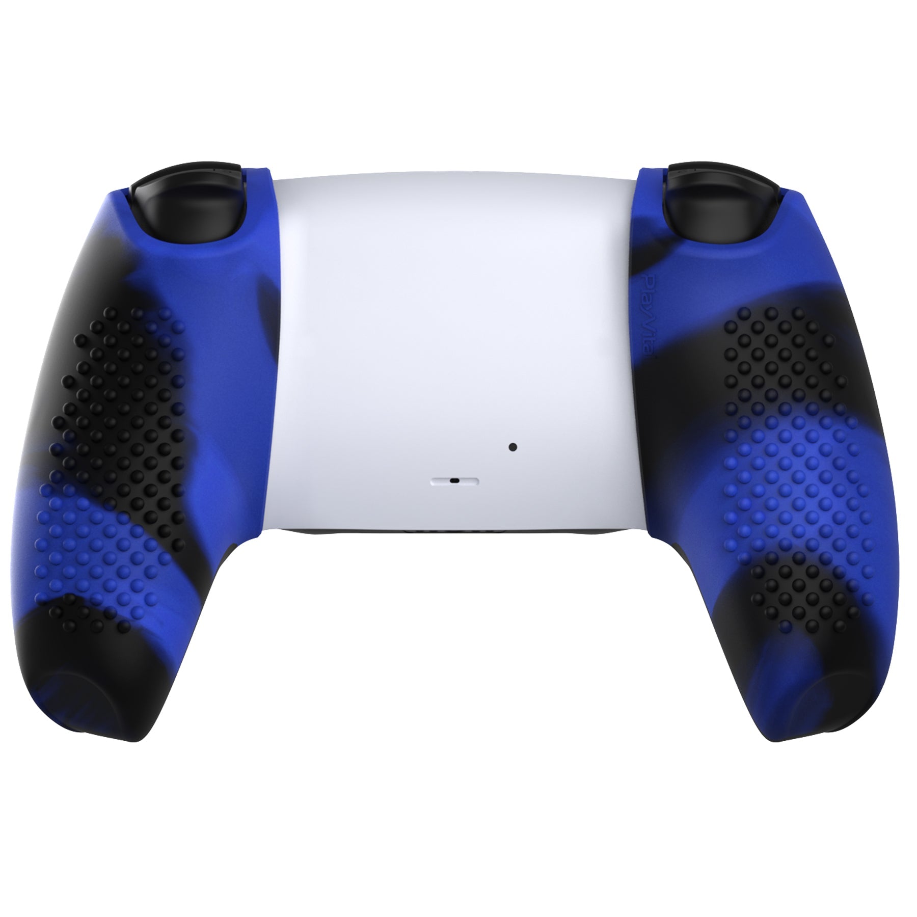 PlayVital 3D Studded Edition Anti-Slip Silicone Cover Skin with Thumb Grip Caps for PS5 Wireless Controller, Compatible with Charging Station - Blue & Black PlayVital