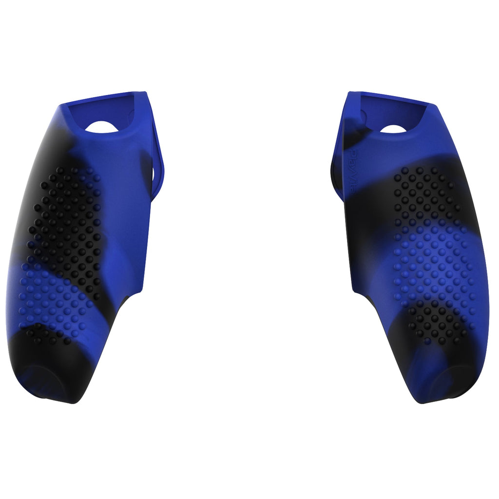 PlayVital 3D Studded Edition Anti-Slip Silicone Cover Skin with Thumb Grip Caps for PS5 Wireless Controller, Compatible with Charging Station - Blue & Black PlayVital