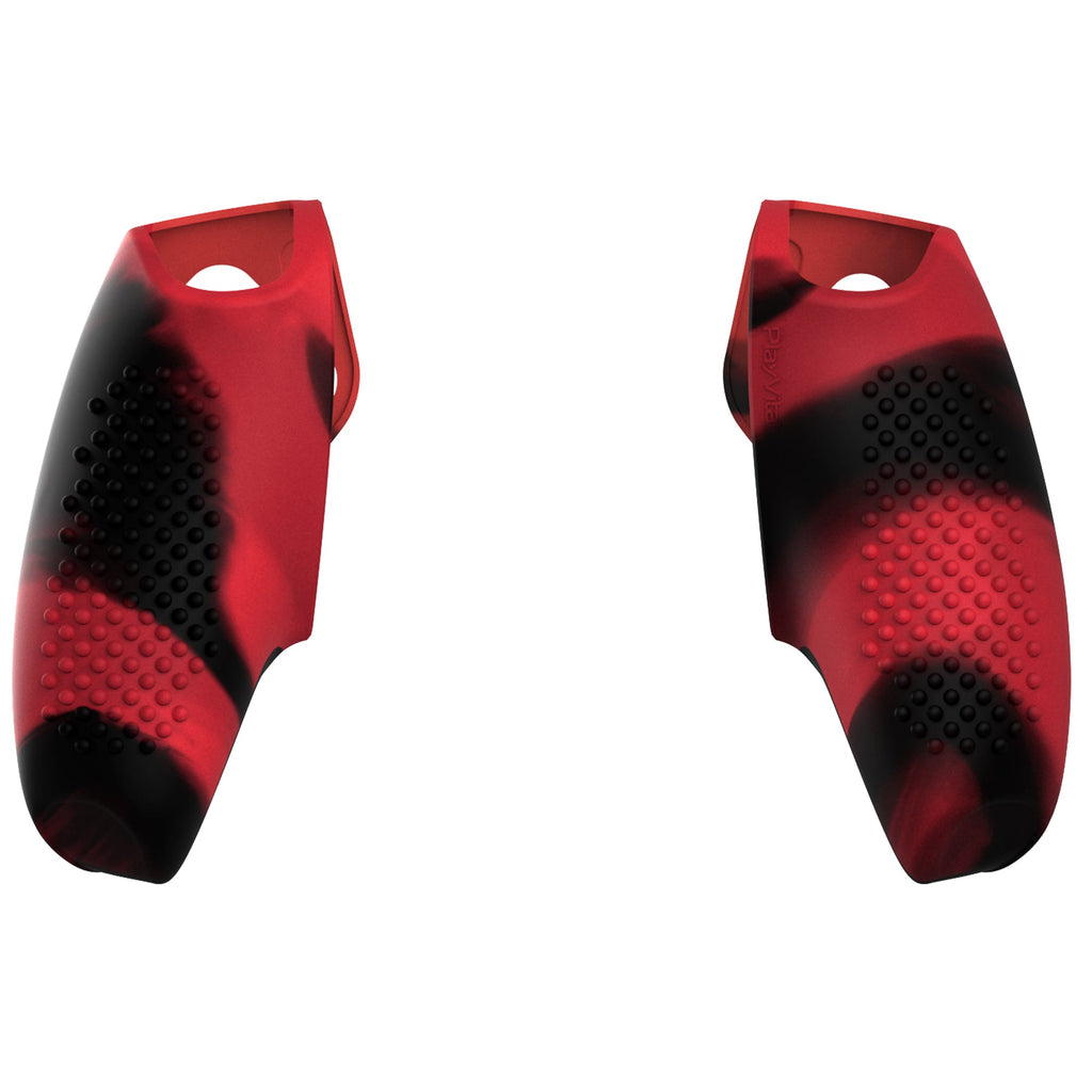 PlayVital 3D Studded Edition Anti-Slip Silicone Cover Skin with Thumb Grip Caps for PS5 Wireless Controller, Compatible with Charging Station - Red & Black PlayVital
