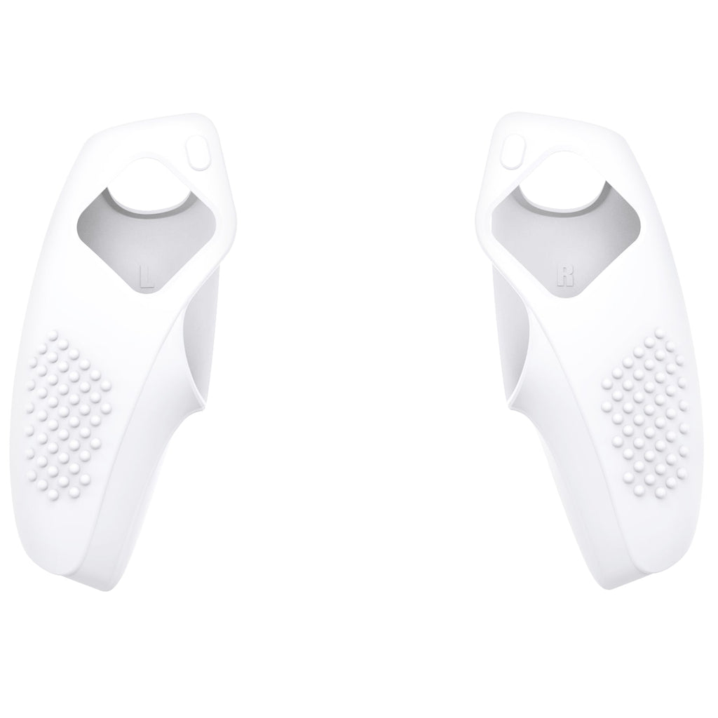 PlayVital 3D Studded Edition Anti-Slip Silicone Cover Skin with Thumb Grip Caps for PS5 Wireless Controller, Compatible with Charging Station - White PlayVital